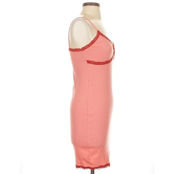 Wild Fable Pink Red Lace Trim Mini Dress • Coquette Babydoll Grunge Y2K Revive S - Picture 7 of 13